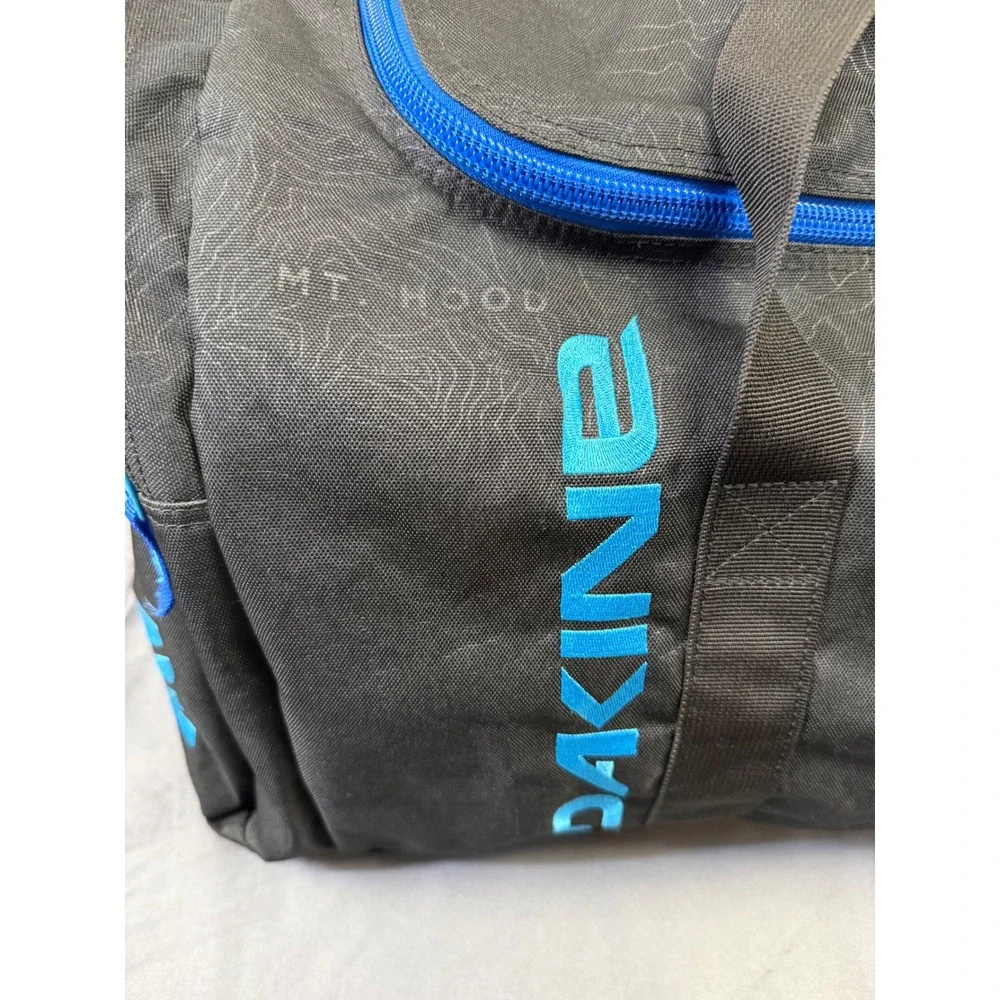 Dakine EQ Bag 74L Duffel Black Blue Mt Hood Topo Map Print Travel Bag 8300485